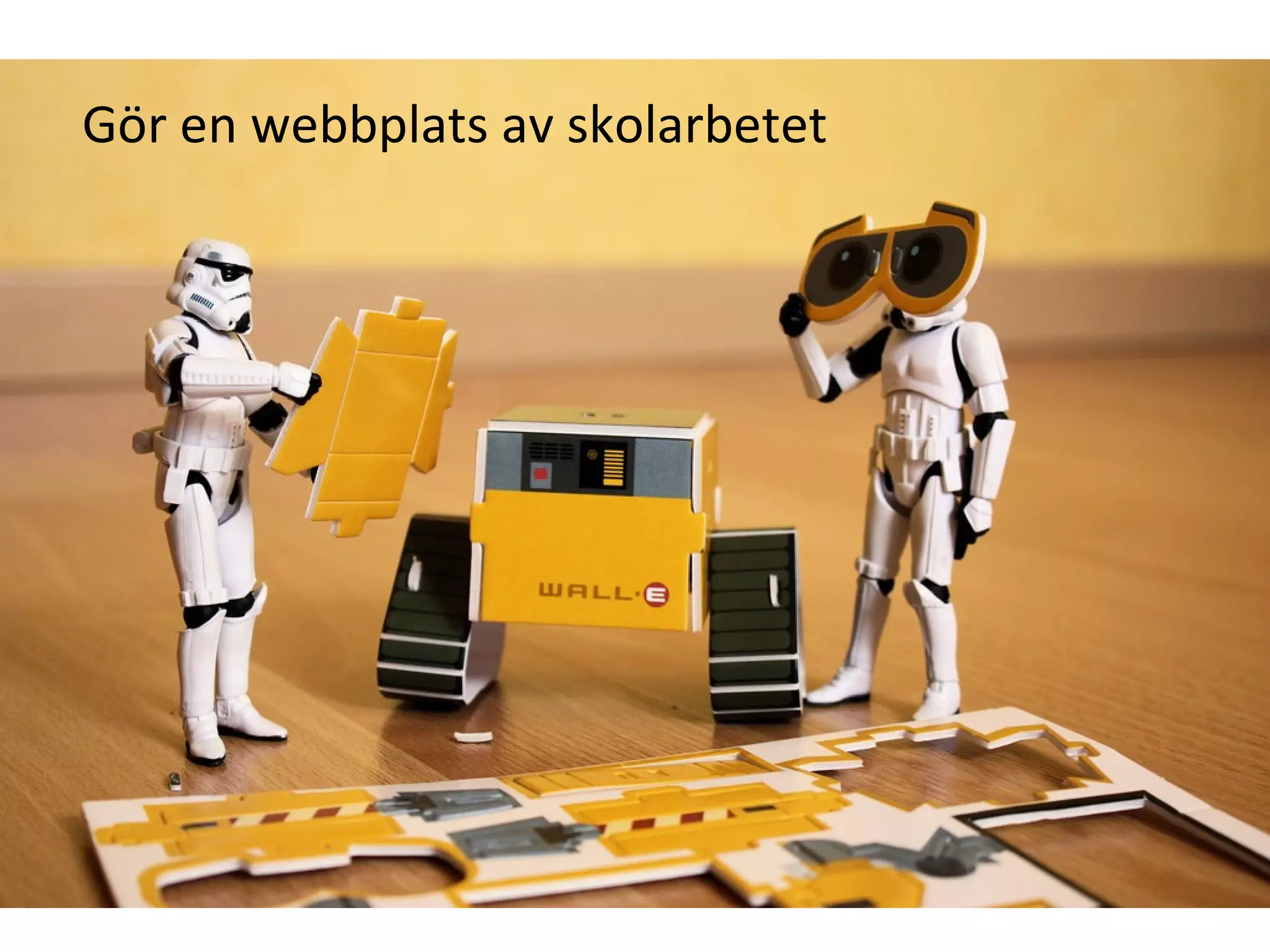 Gör en webbplats av skolarbetet 