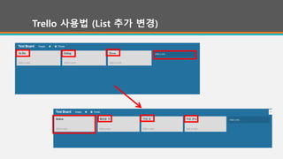 Trello 사용법 (List 추가 변경)
ㅍ
 