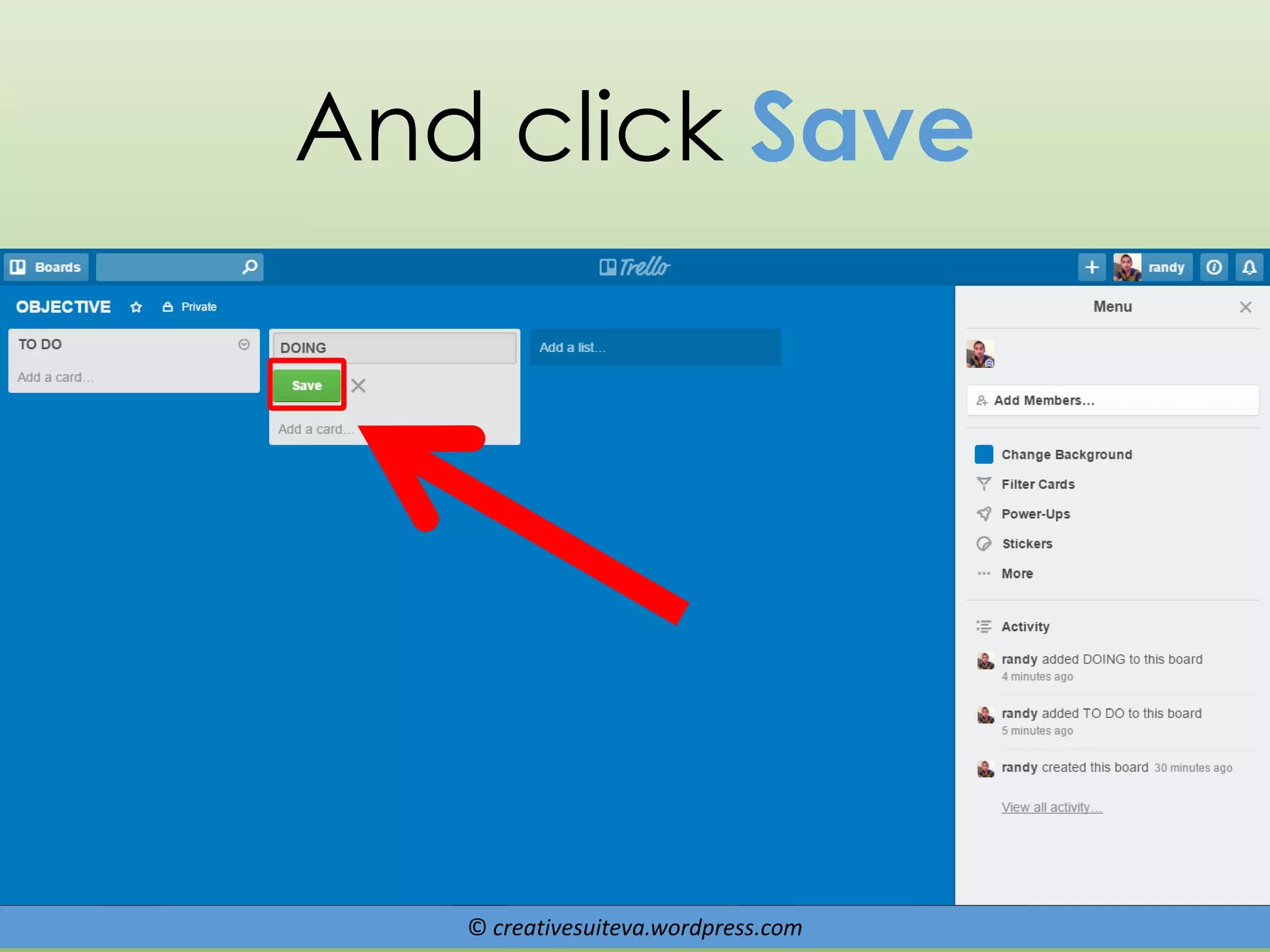 © creativesuiteva.wordpress.com
And click Save
 