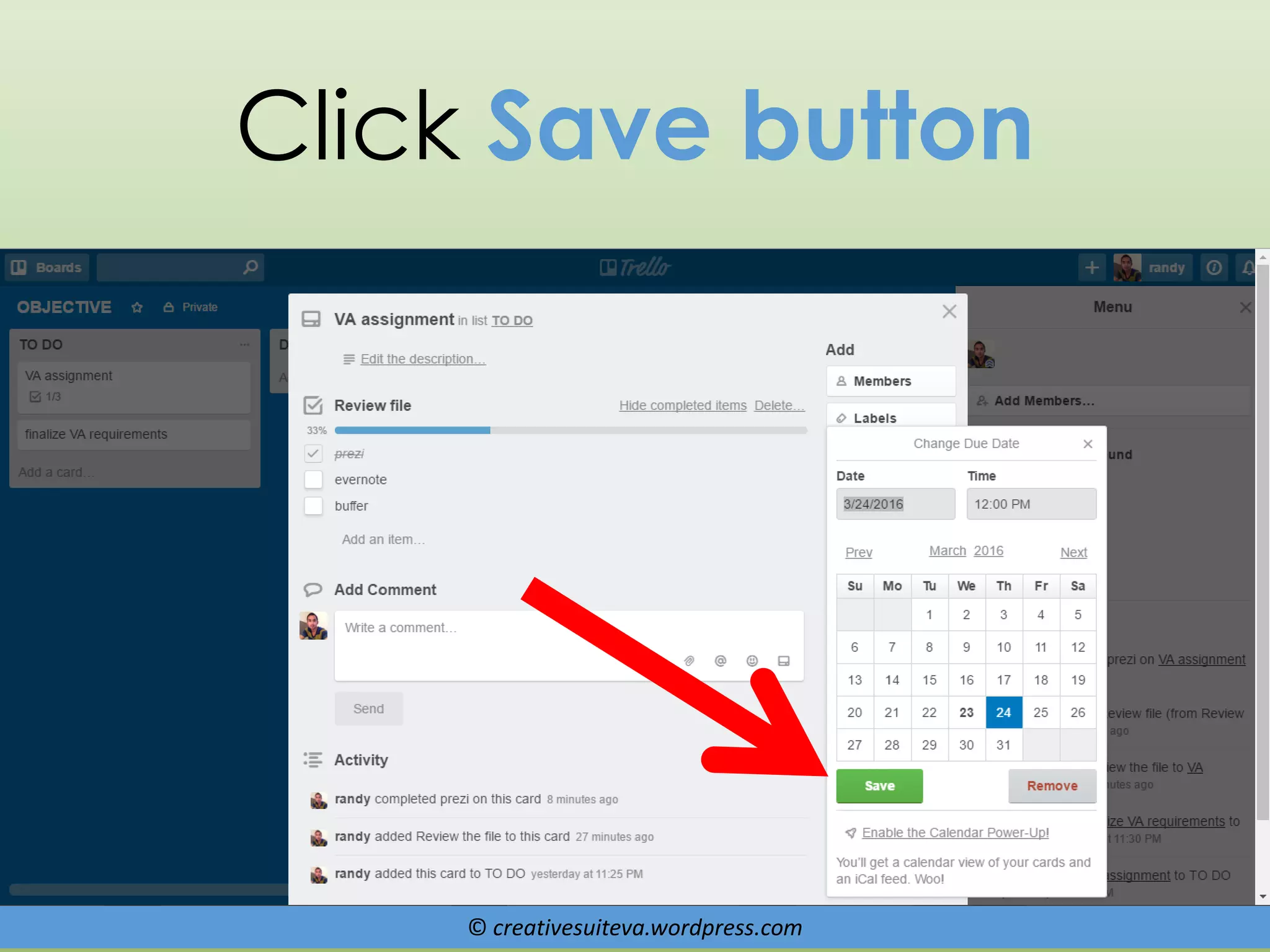 © creativesuiteva.wordpress.com
Click Save button
 