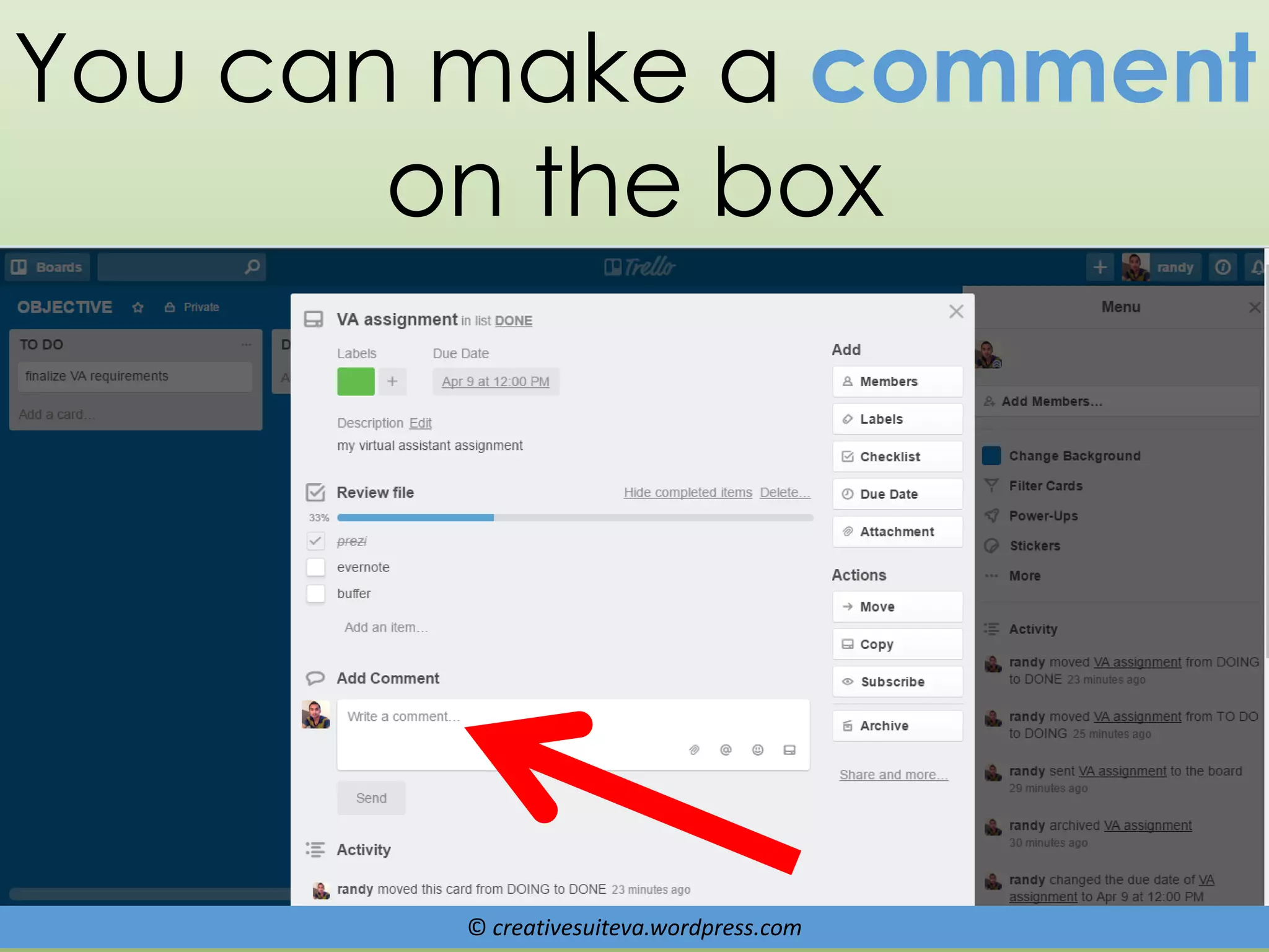 © creativesuiteva.wordpress.com
You can make a comment
on the box
 