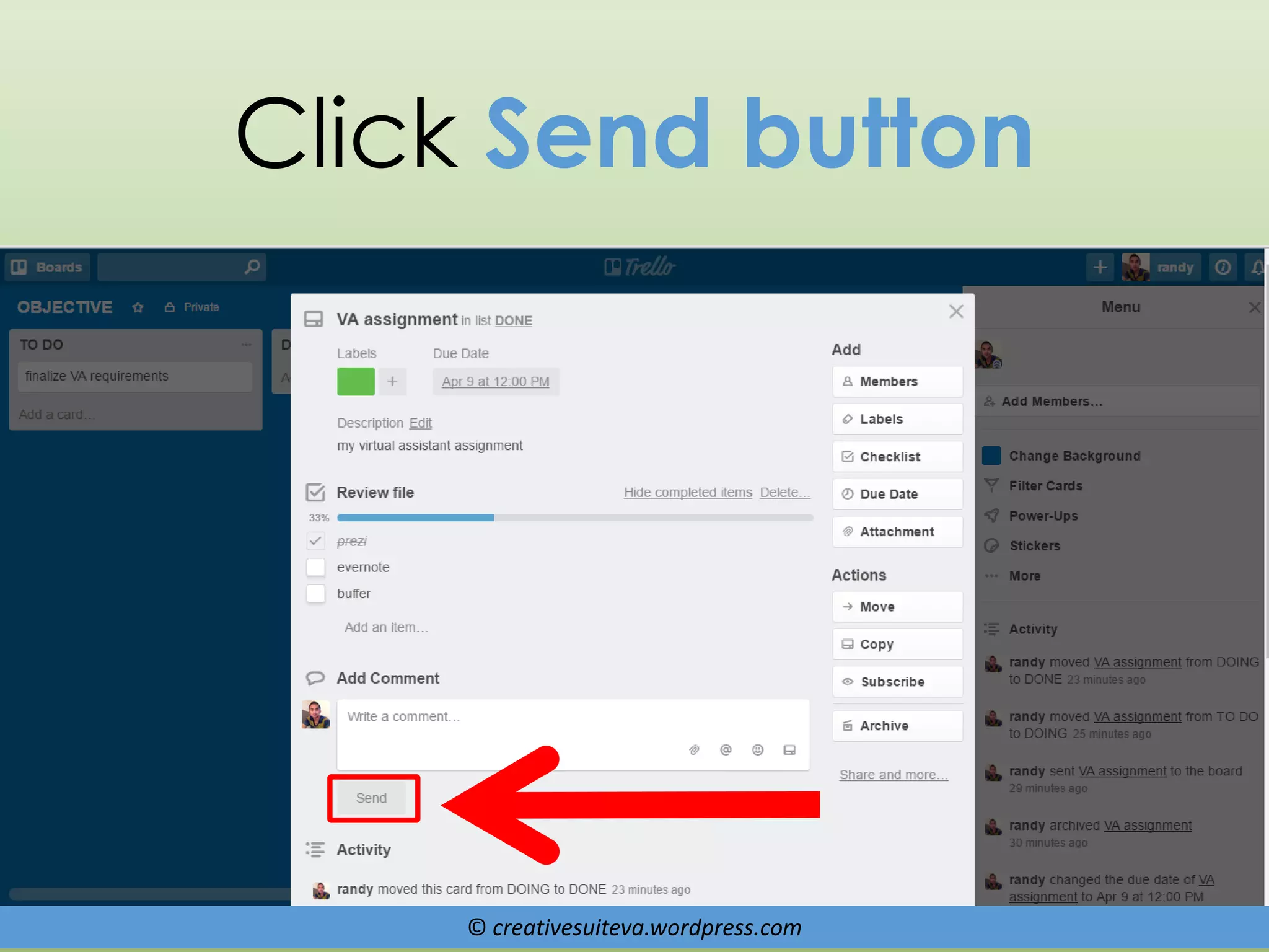 © creativesuiteva.wordpress.com
Click Send button
 