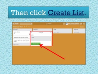Then click Create List.
 