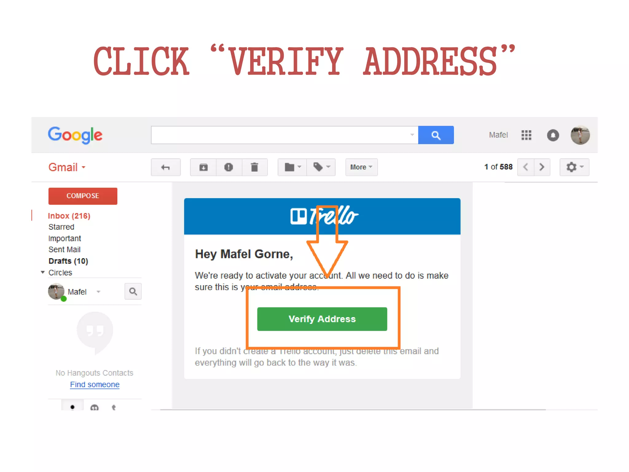 CLICK“VERIFY ADDRESS”
 