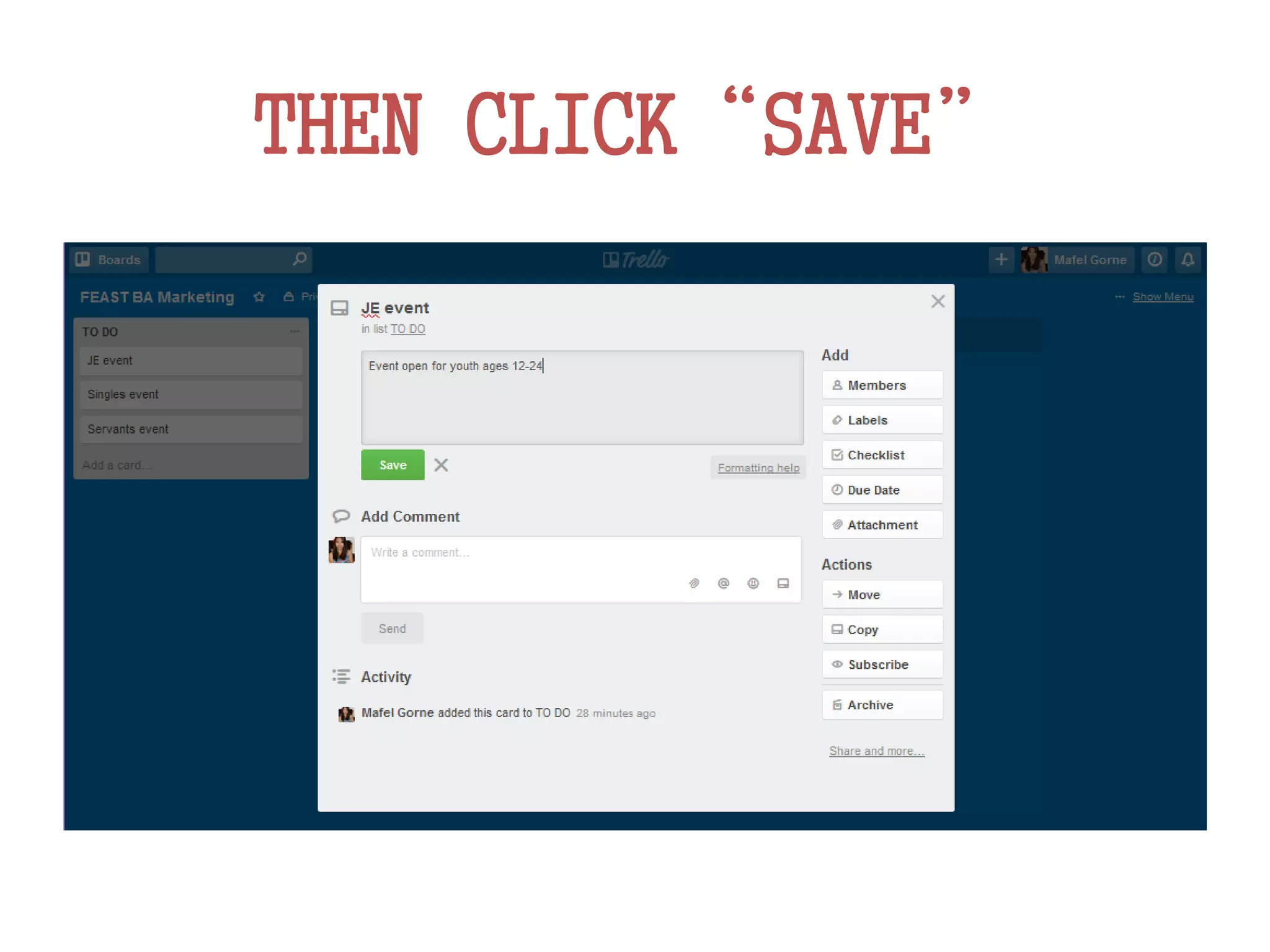 THEN CLICK“SAVE”
 