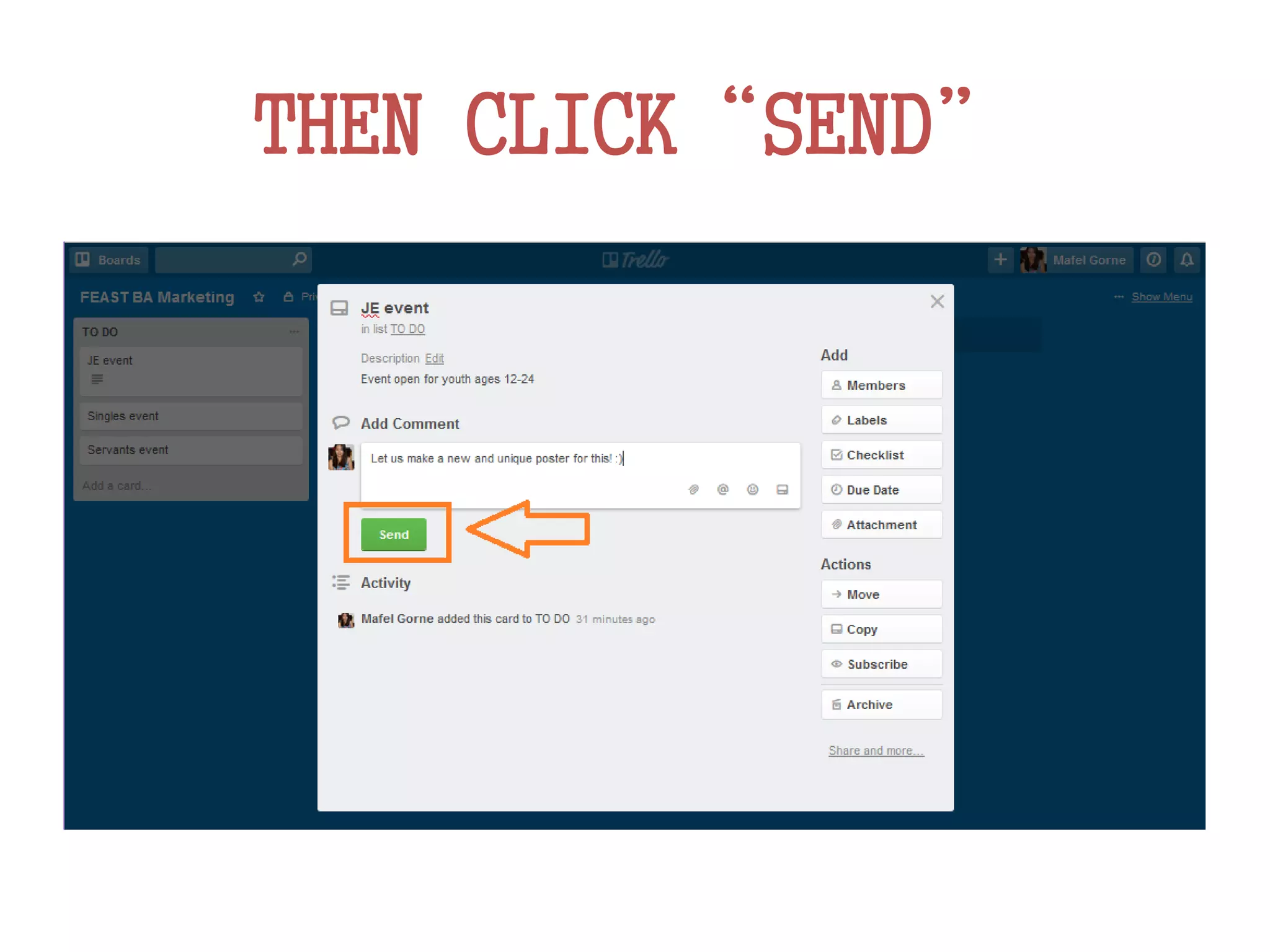 THEN CLICK“SEND”
 