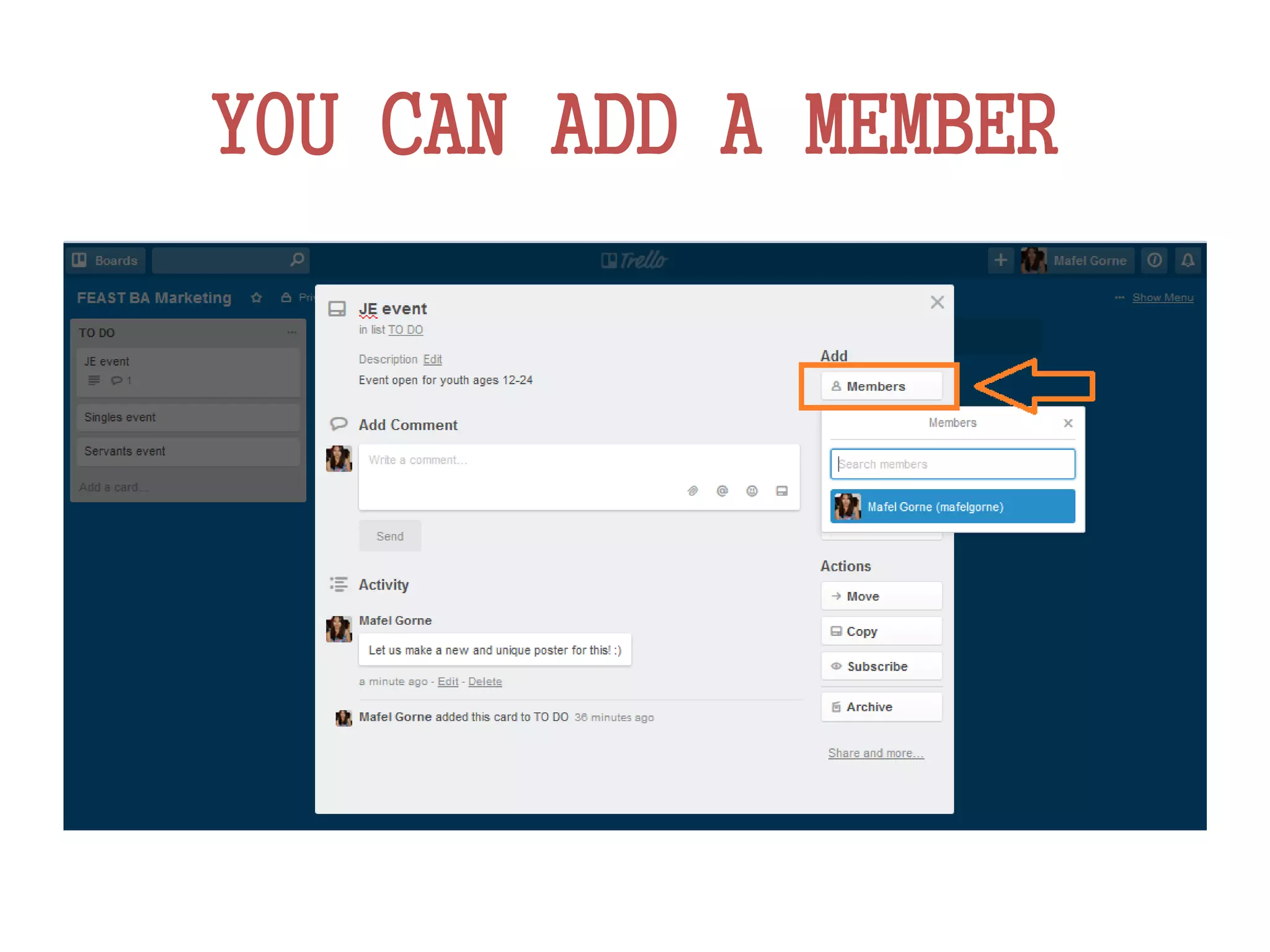 YOU CAN ADD A MEMBER
 