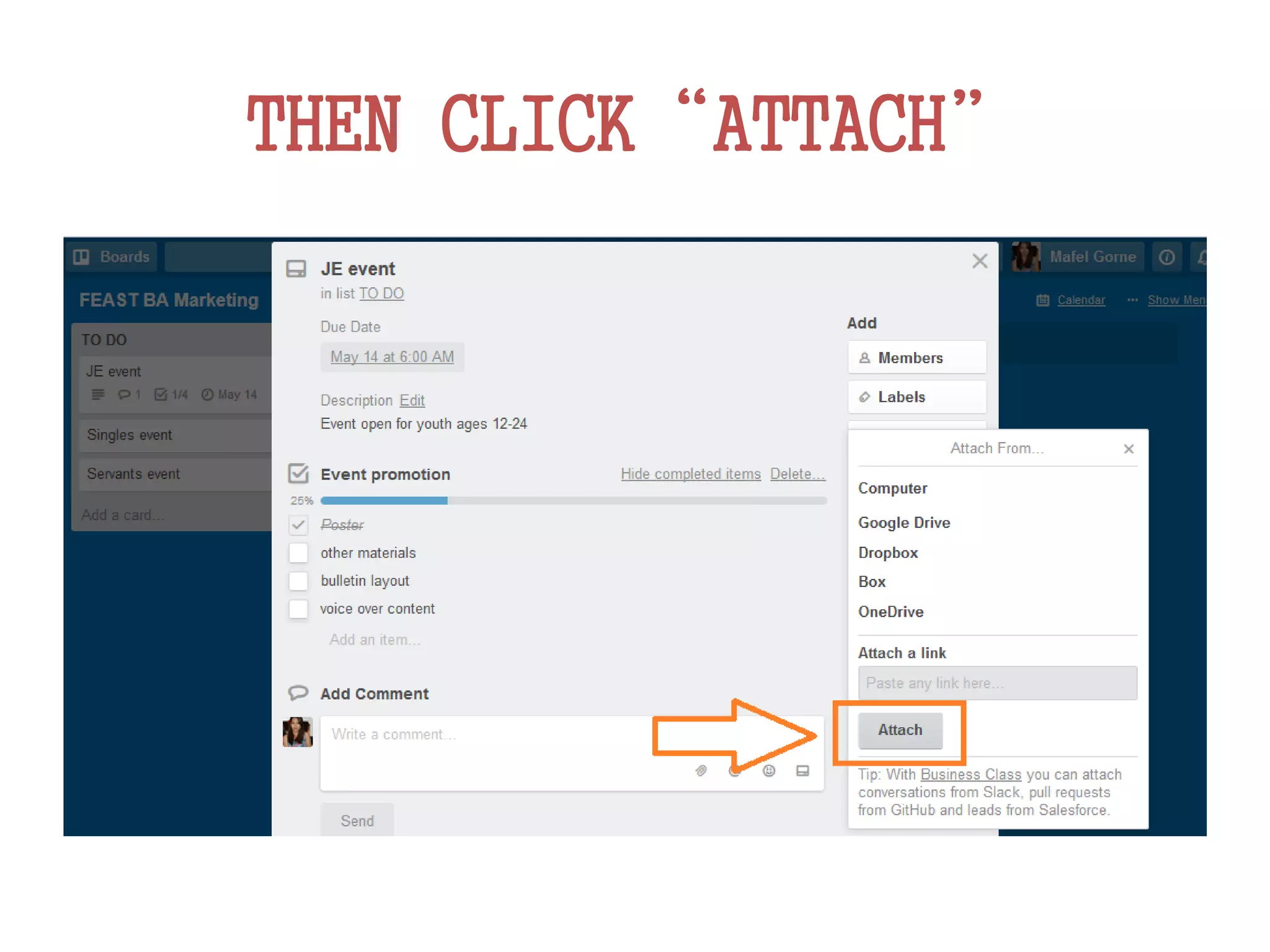 THEN CLICK“ATTACH”
 