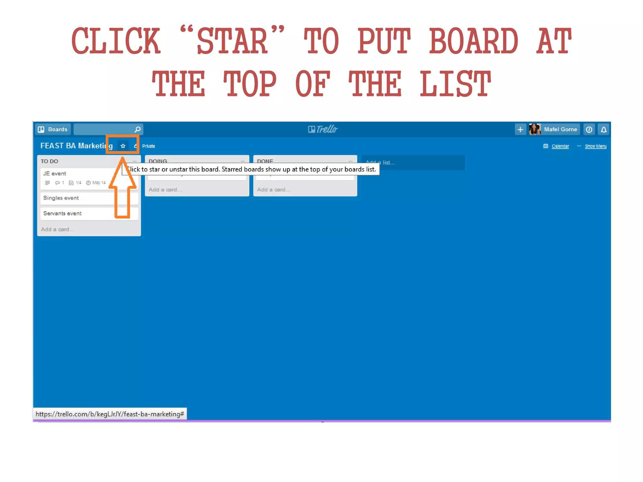 CLICK“STAR”TO PUT BOARD AT
THE TOP OF THE LIST
 