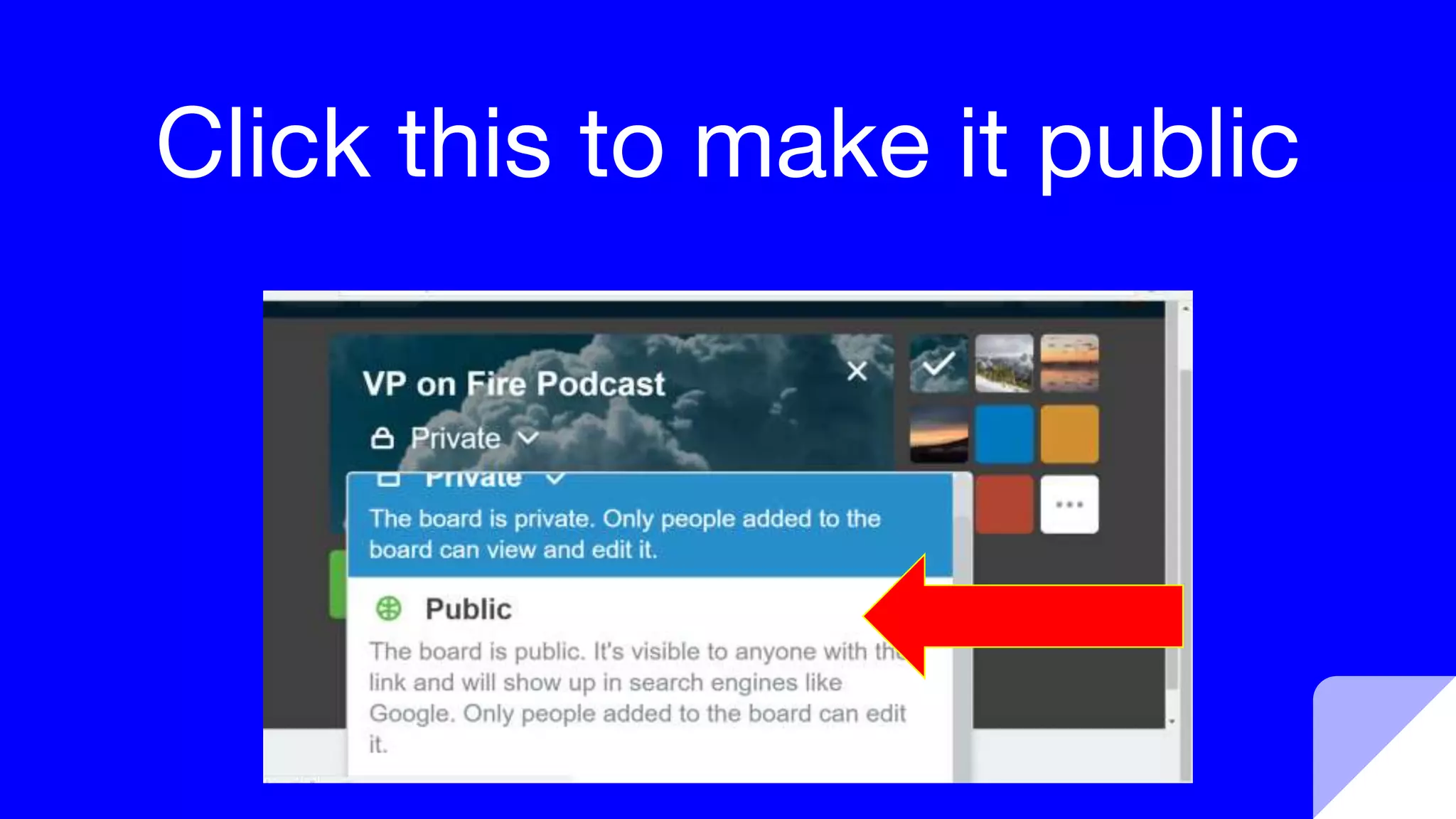 Click this to make it public
 