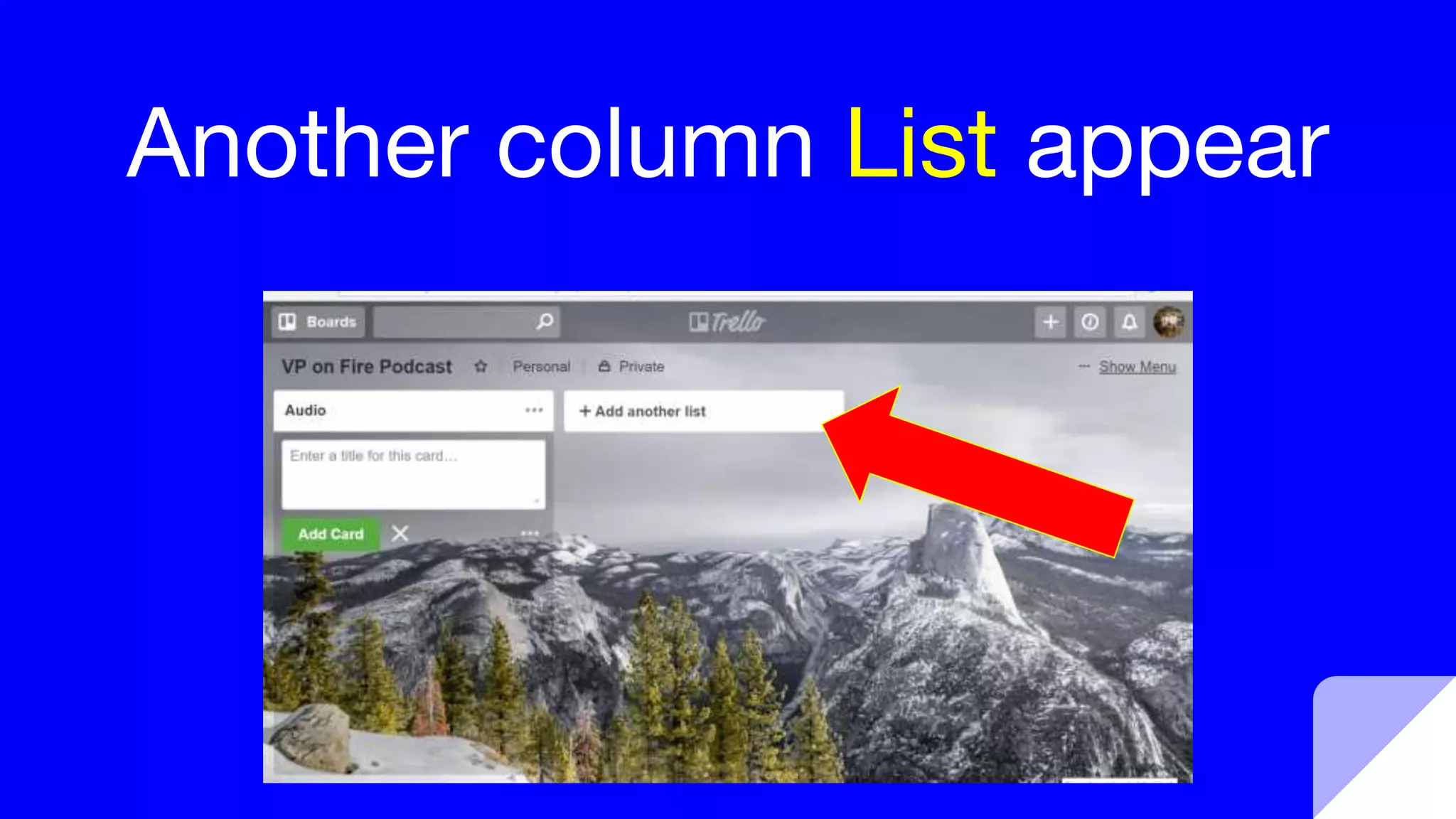 Another column List appear
 