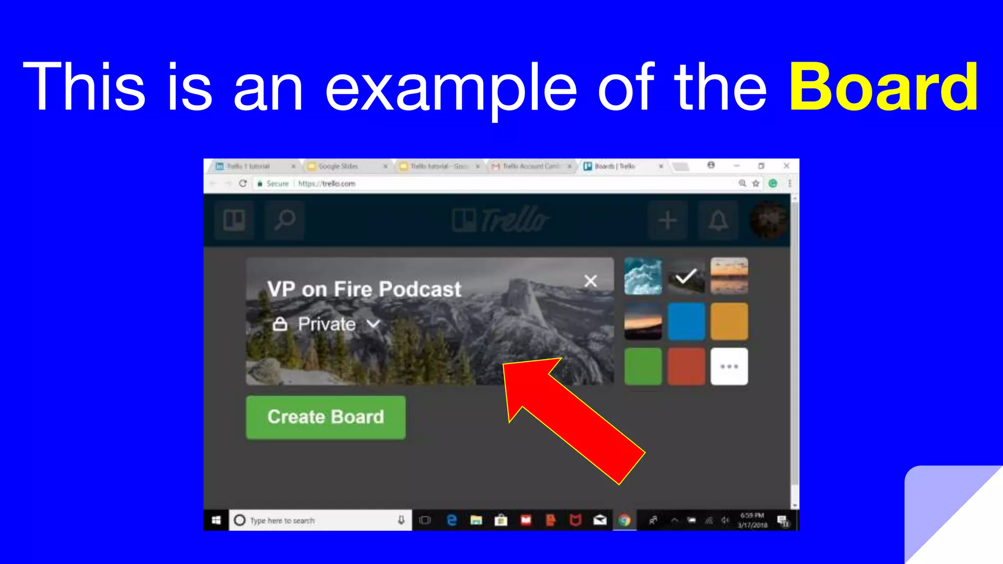 This is an example of the Board
 