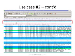 Use case #2 – cont’d




     Copyright © 2013 NEC Corporation
 