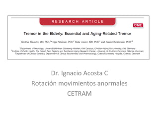 Dr. Ignacio Acosta C
Rotación movimientos anormales
CETRAM
 