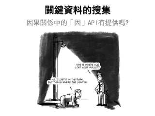 關鍵資料的搜集
因果關係中的「因」API有提供嗎?
 