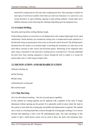 Trenchless Technology Technical Seminar Report | PDF
