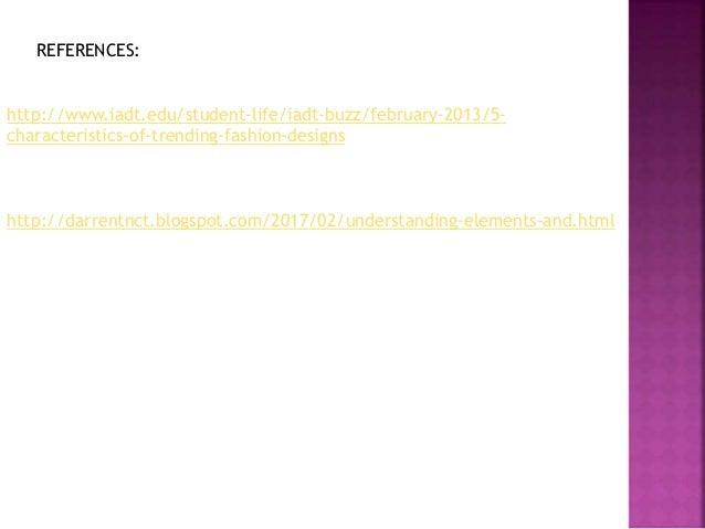 elements and characteristics of trend iadt fashion design