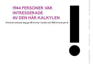 1944 PERSONER VAR
INTRESSERADE
AV DEN HÄR KALKYLEN
!4 timmar extra per dag ger 28 timmar i veckan och 1460 timmar per år
 