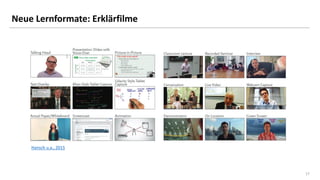 17
Neue Lernformate: Erklärfilme
Hansch u.a., 2015
 