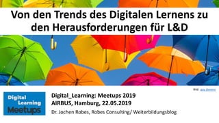 11
Von den Trends des Digitalen Lernens zu
den Herausforderungen für L&D
Digital_Learning: Meetups 2019
AIRBUS, Hamburg, 22.05.2019
Dr. Jochen Robes, Robes Consulting/ Weiterbildungsblog
Bild: guy stevens
 