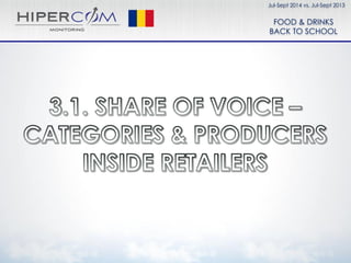 Jul-Sept 2014 vs. Jul-Sept 2013
FOOD & DRINKS
BACK TO SCHOOL
 
