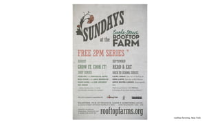 rooftop farming, New York
 