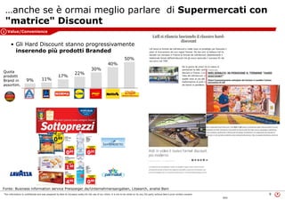 This information is confidential and was prepared by Bain & Company solely for the use of our client; it is not to be relied on by any 3rd party without Bain's prior written consent 3LON Come prosperare nel turb ... peo v3
Il Retail alimentare è impattato da una fase di
cambiamento senza precedenti
“Lavoro da 29 anni e il panorama
del settore sta cambiando così
velocemente come non ha mai
fatto”
“I trend dei canali e dei
comportamenti di acquisto sono
in forte accelerazione”
“I margini dell'Industria verranno
compressi in un modo che non
abbiamo mai visto"
“Siamo all'inizio di un viaggio che
comporta cambiamenti radicali”
% DI CEO CHE CONDIVIDONO
LA SEGUENTE AFFERMAZIONE ...
Fonte: Ricerca Bain
 