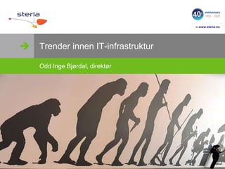 
 www.steria.no
© Steria
Trender innen IT-infrastruktur
Odd Inge Bjørdal, direktør
© Steria
 