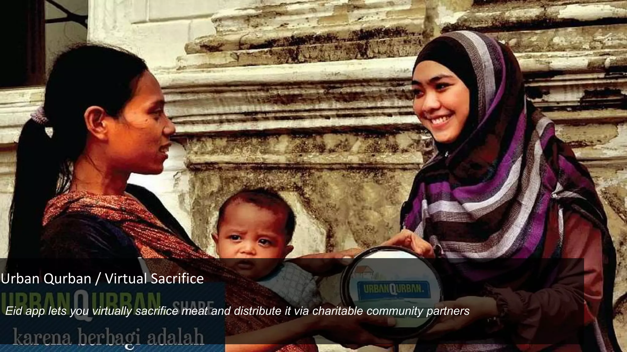 Urban Qurban / Virtual Sacrifice
Eid app lets you virtually sacrifice meat and distribute it via charitable community partners
 