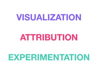 VISUALIZATION
ATTRIBUTION
EXPERIMENTATION
 