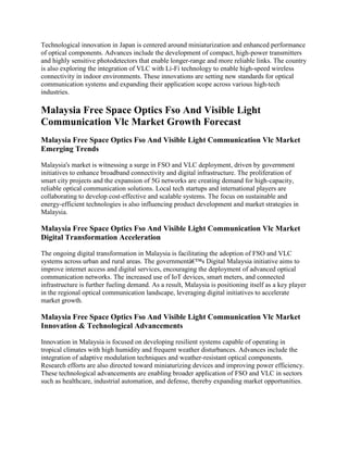 Global Market Trends and Innovations in Free Space Optics (FSO) and ...