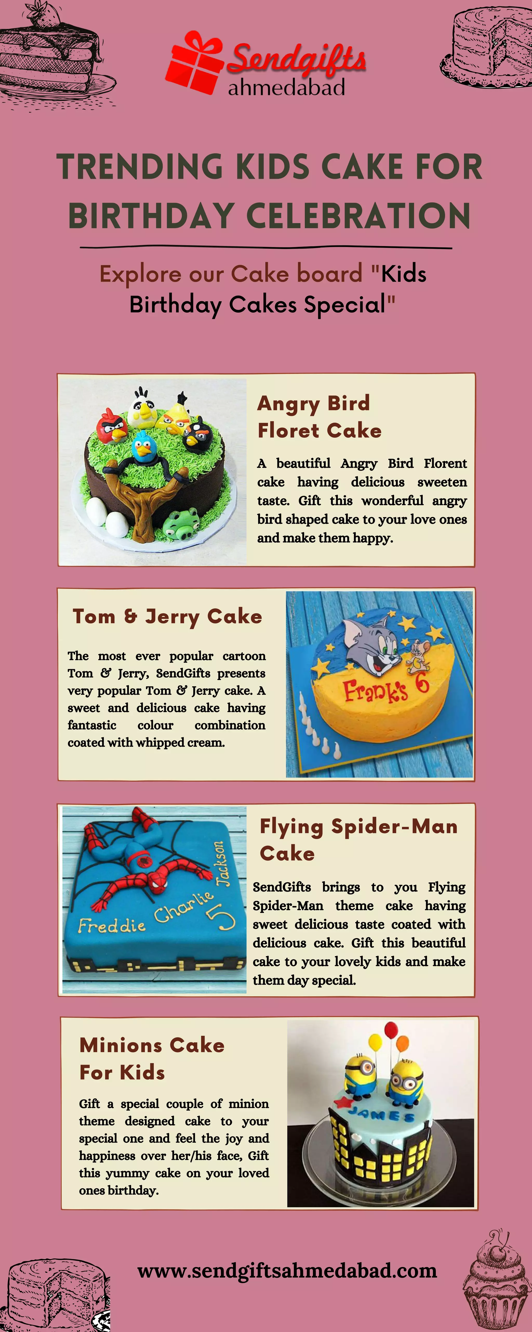 Order Trending Kids Birthday Cake Online Sendgifts Ahmedabad PDF