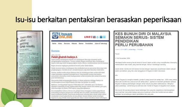 Isu Pentaksiran Matematik Yang Dilaksanakan Di Sekolah
