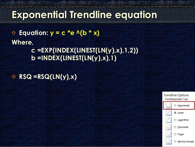 Chart Trendline Formulas