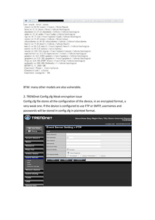 TRENDnet IP Camera Multiple Vulnerabilities PDF 