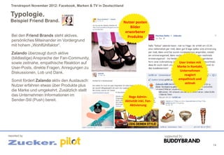 Trendreport November 2012: Facebook, Marken & TV in Deutschland

 Typologie.
 Beispiel Friend Brand.                      ...