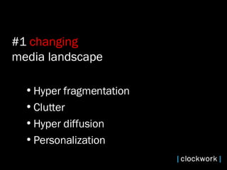 Hyper fragmentation Clutter Hyper diffusion Personalization  #1  changing   media landscape 