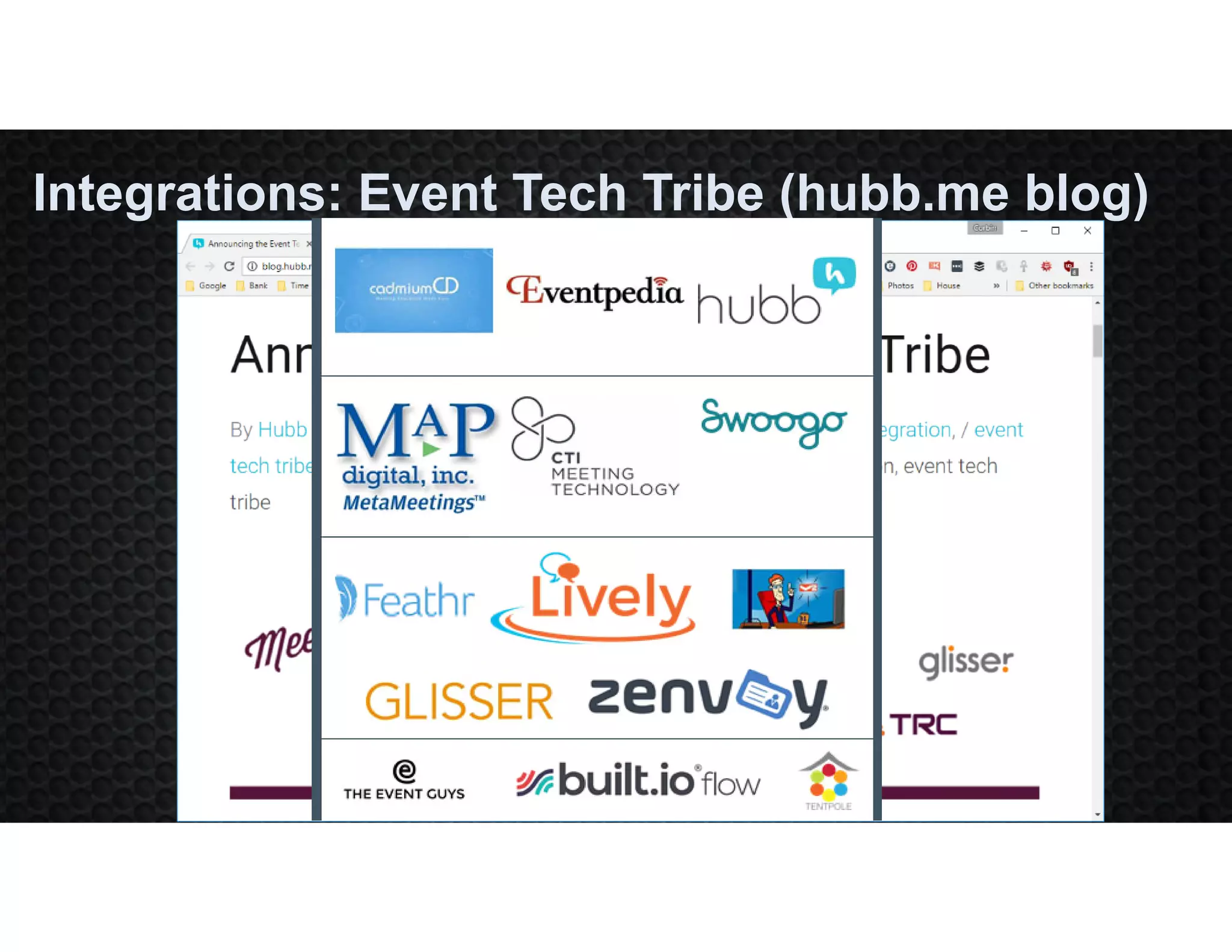 Integrations: Event Tech Tribe (hubb.me blog)
 