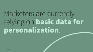 Marketers are currently
relying on basic data for
personalization.
© Creuna
 