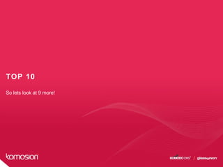 TOP 10
So lets look at 9 more!
 