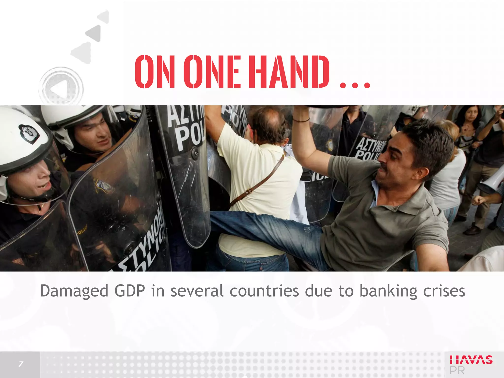 On one hand …

Damaged GDP in several countries due to banking crises

7

 