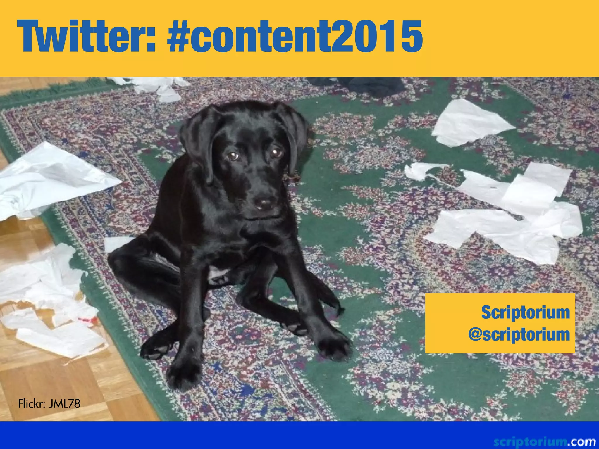 Twitter: #content2015
Flickr: JML78
Scriptorium
@scriptorium
 