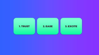 1. TRUST 2. EASE 3. EXCITE
 