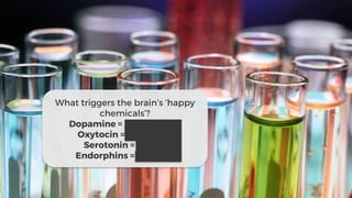 TRENDSFOR2017
Table19.co.uk • @WeAreTable19 52
What triggers the brain’s ‘happy
chemicals’?
Dopamine = Anticipation
Oxytocin = ‘Cuddling’
Serotonin = Eating
Endorphins = Exercise
 