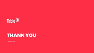 THANK YOU
T19 Planning
 