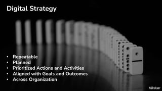 Confidential
31
Digital Strategy
• Repeatable
• Planned
• Prioritized Actions and Activities
• Aligned with Goals and Outcomes
• Across Organization
 