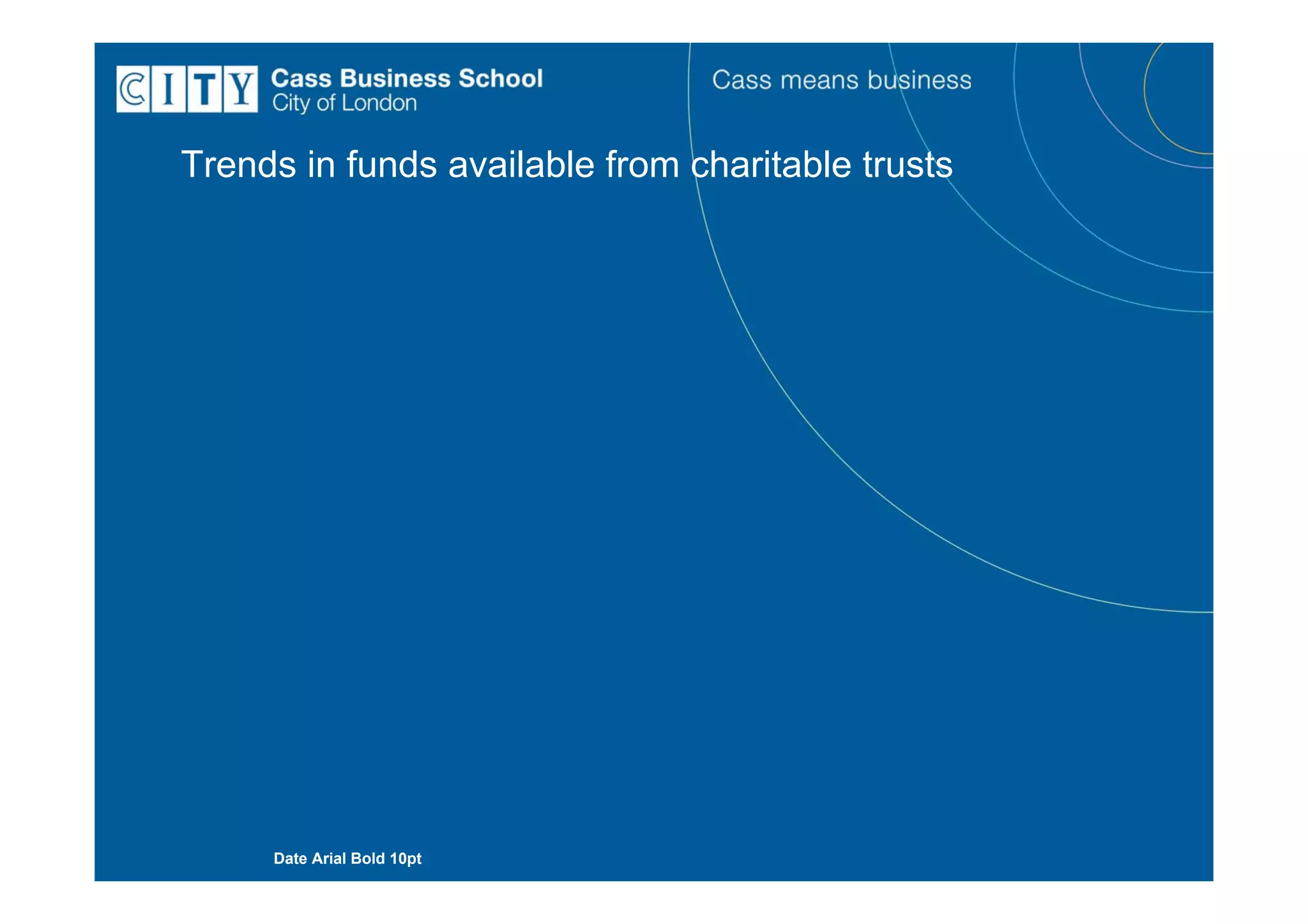 Trends in funds available from charitable trusts




     Date Arial Bold 10pt
 