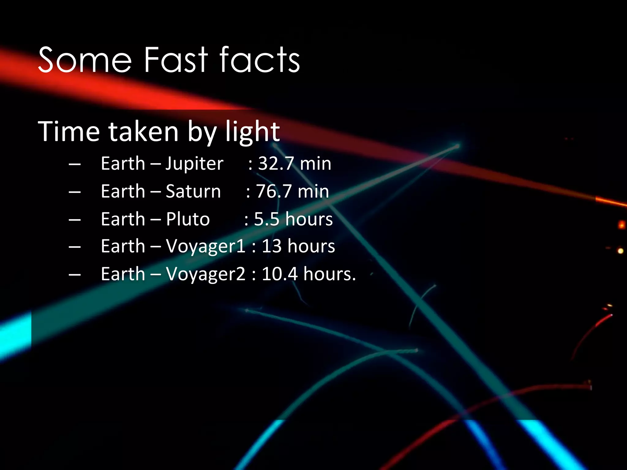 Imagine This…
If I say a “Hello” to you and you hear it
after …
9 hours!!!
 