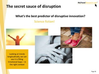 Page 44
The secret sauce of disruption
What’s the best predictor of disruptive innovation?
Science fiction!
Looking at tre...