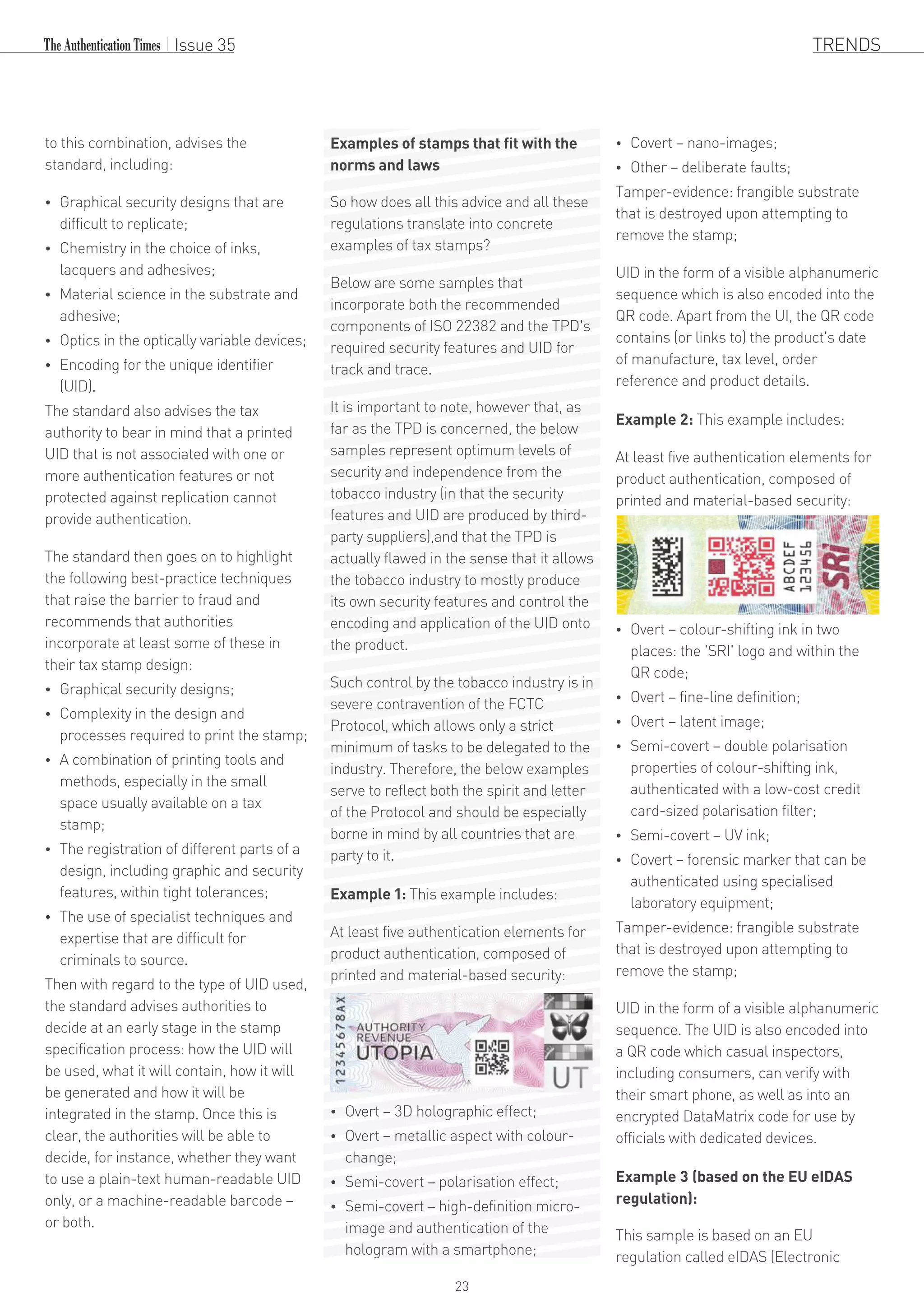 Trends and drivers in tax stamps design | PDF